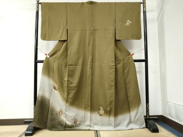 平和屋着物●訪問着 陶器花文 暈し染め 金銀彩 正絹 逸品 CAAU2184yc