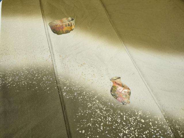 平和屋着物●訪問着 陶器花文 暈し染め 金銀彩 正絹 逸品 CAAU2184yc