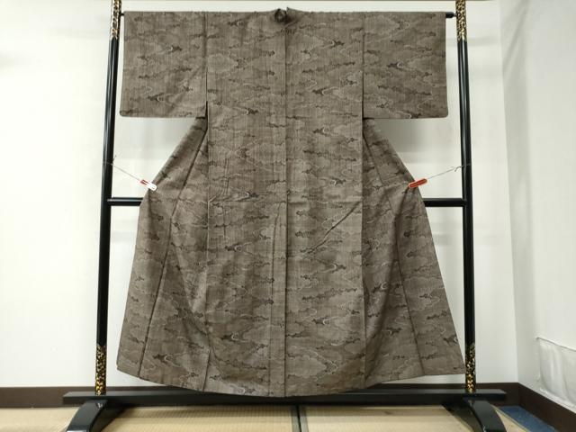 平和屋着物●本場大島紬　7マルキ　雲重ね文　正絹　逸品　CAAU2185yc