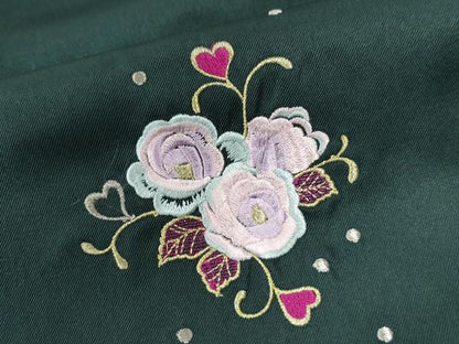平和屋着物●女性　行灯袴　総刺繍　花唐草文　高麗納戸色　卒業式　洗える着物　未使用　CAAU2279yc