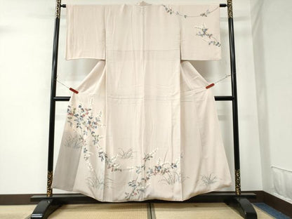 平和屋着物●訪問着 友禅 枝花文 暈し染め 正絹 逸品 CAAU2226yc