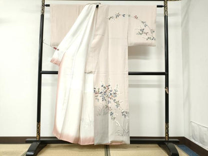 平和屋着物●訪問着 友禅 枝花文 暈し染め 正絹 逸品 CAAU2226yc