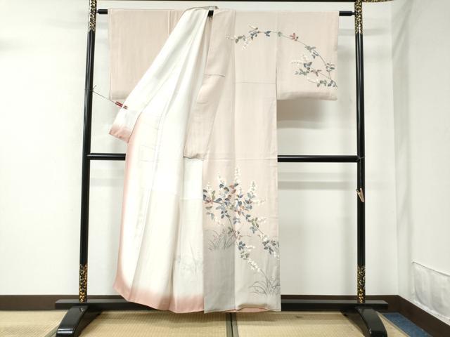 平和屋着物●訪問着 友禅 枝花文 暈し染め 正絹 逸品 CAAU2226yc