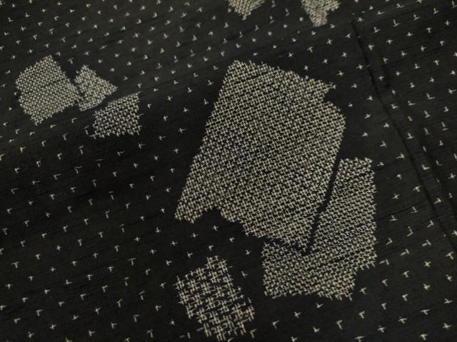 平和屋着物●上質な紬 破れ色紙文 黒地 正絹 逸品 CAAU2238yc