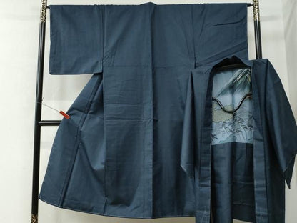 平和屋着物●男性　お召　アンサンブル　100亀甲　正絹　逸品　未使用　CAAU2262yc