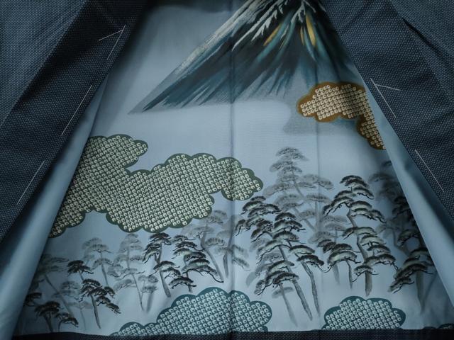 平和屋着物●男性　お召　アンサンブル　100亀甲　正絹　逸品　未使用　CAAU2262yc