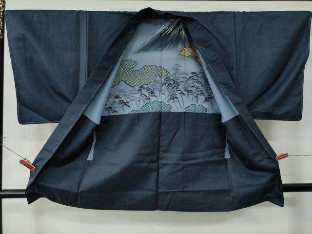 平和屋着物●男性　お召　アンサンブル　100亀甲　正絹　逸品　未使用　CAAU2262yc