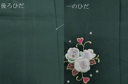平和屋着物●女性 行灯袴 総刺繍 花唐草文 高麗納戸色 卒業式 洗える着物 未使用 CAAU2275yc