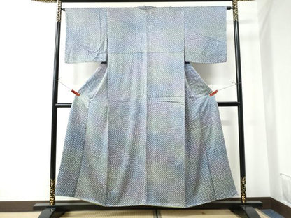 平和屋着物●上質な小紋　総絞り　暈し染め　正絹　逸品　未使用　CAAU2313yc