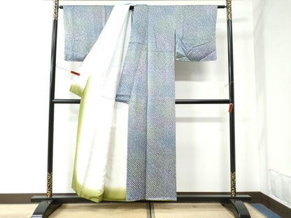 平和屋着物●上質な小紋　総絞り　暈し染め　正絹　逸品　未使用　CAAU2313yc