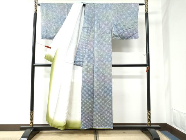 平和屋着物●上質な小紋　総絞り　暈し染め　正絹　逸品　未使用　CAAU2313yc