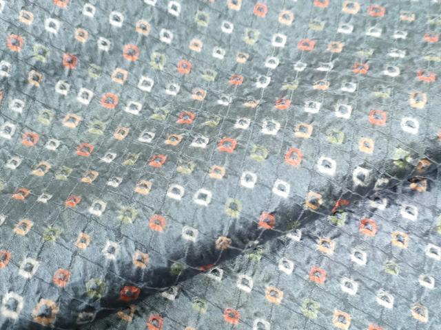 平和屋着物●上質な小紋　総絞り　暈し染め　正絹　逸品　未使用　CAAU2313yc