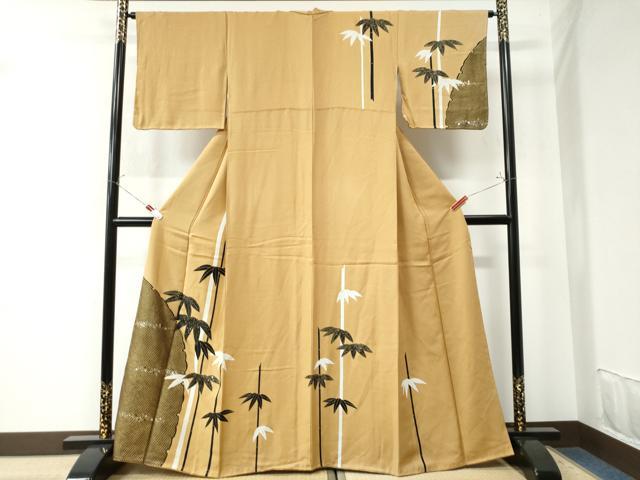 平和屋着物●訪問着 雪輪鹿の子笹竹文 金銀彩 正絹 逸品 CAAU2316yc