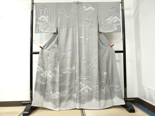 平和屋着物●訪問着 絞り 浜松花文 金銀彩 正絹 逸品 CAAU2380yc
