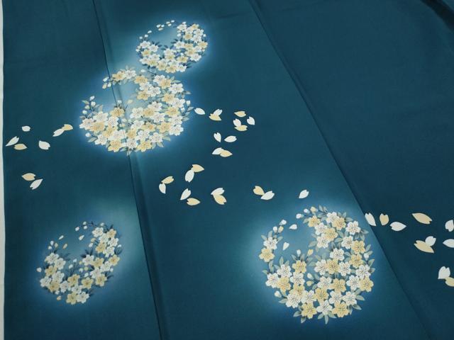 平和屋着物●訪問着　舞桜文　蛍暈し　正絹　逸品　CAAU2381yc