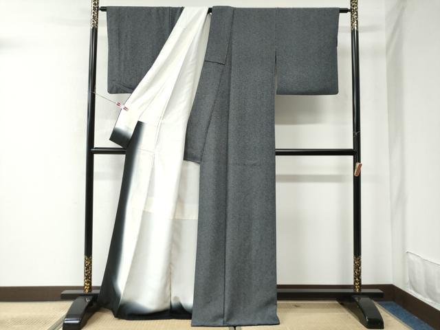 平和屋着物●江戸小紋 吉祥小紋柄 黒地 正絹 逸品 CAAU2387yc