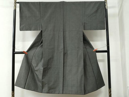 平和屋着物●男性　紬　吉祥文　黒地　正絹　逸品　CAAU2391yc