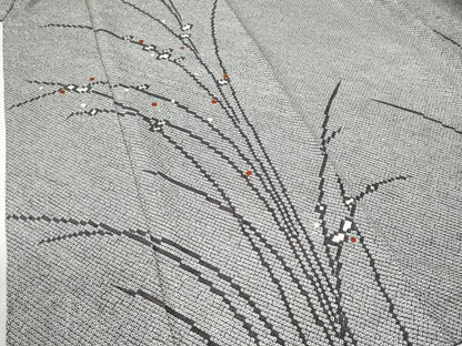 平和屋着物●訪問着 総絞り 刺繍 草花文 金糸 正絹 逸品 CAAU2423yc