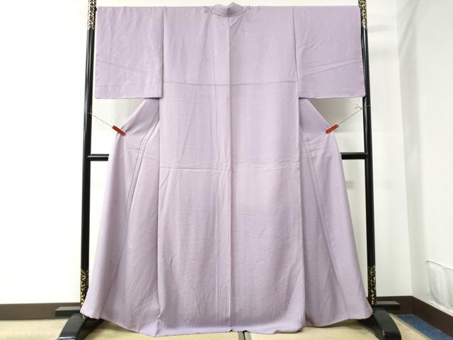 平和屋着物●上質な色無地　草花丸地紋　浅紫色　正絹　逸品　未使用　CAAU2438yc