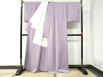 平和屋着物●上質な色無地　草花丸地紋　浅紫色　正絹　逸品　未使用　CAAU2438yc