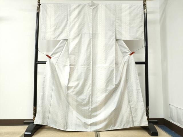 平和屋着物●本場大島紬 白大島 9マルキ 吉祥間道 正絹 逸品 CAAU2439yc