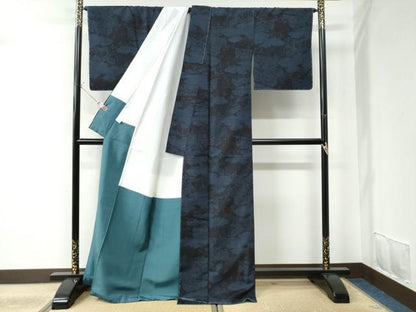 平和屋着物●結城紬　80亀甲　雲取り草木文　正絹　逸品　未使用　CAAU2440yc