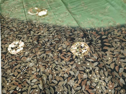 平和屋着物●訪問着 草花丸文 暈し染め 金彩 正絹 逸品 CAAU2441yc