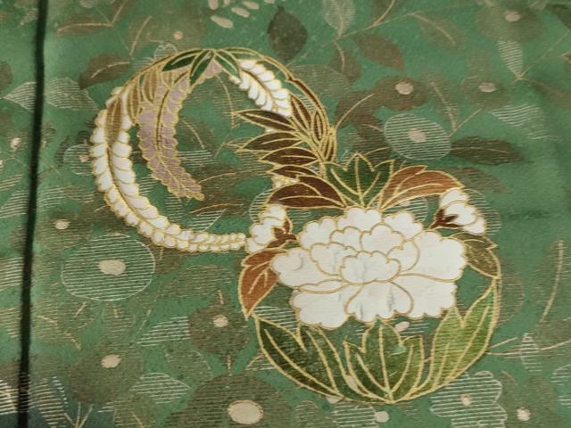 平和屋着物●訪問着 草花丸文 暈し染め 金彩 正絹 逸品 CAAU2441yc