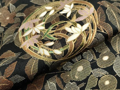 平和屋着物●訪問着 草花丸文 暈し染め 金彩 正絹 逸品 CAAU2441yc