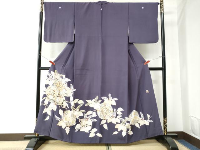 平和屋着物●豪華色留袖 駒刺繍 桐花唐草文 金彩 正絹 逸品 CAAU2447yc