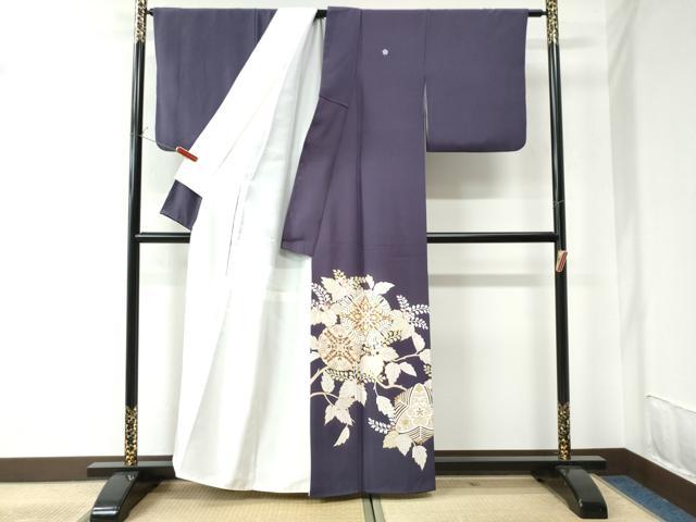 平和屋着物●豪華色留袖 駒刺繍 桐花唐草文 金彩 正絹 逸品 CAAU2447yc