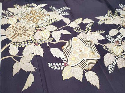 平和屋着物●豪華色留袖 駒刺繍 桐花唐草文 金彩 正絹 逸品 CAAU2447yc