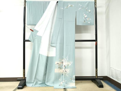 平和屋着物●訪問着 友禅 枝花文 暈し染め 無落款 正絹 逸品 CAAU2458yc