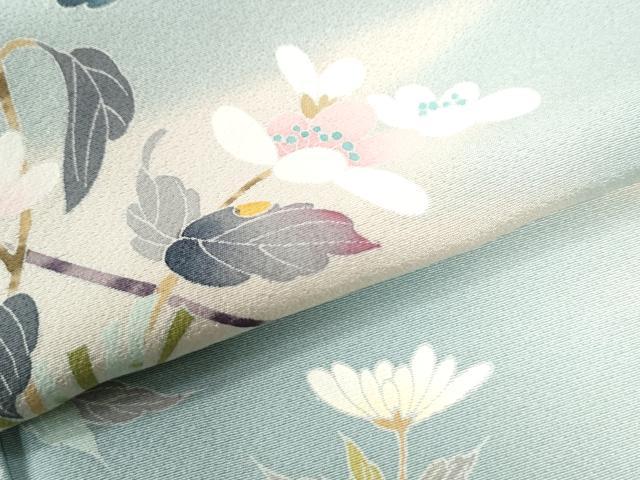 平和屋着物●訪問着 友禅 枝花文 暈し染め 無落款 正絹 逸品 CAAU2458yc