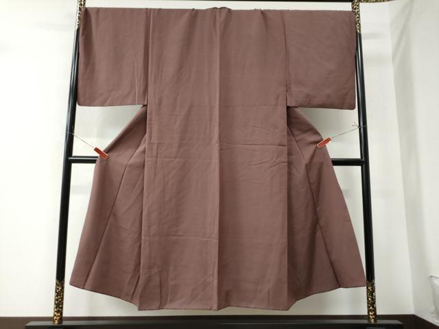 平和屋着物●男性　色無地　宗伝唐茶色　キングサイズ　正絹　逸品　CAAU2461yc