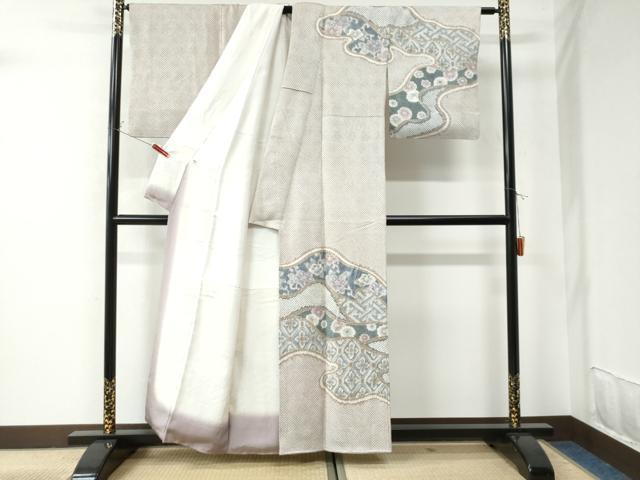 平和屋着物●名門 藤娘きぬたや・総絞り 中国三大刺繍 スワトウ刺繍 総刺繍 訪問着 吉祥花唐草文 正絹 逸品 CAAU2468yc