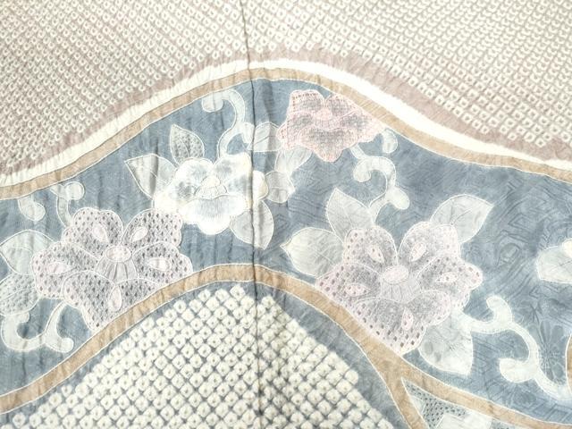 平和屋着物●名門 藤娘きぬたや・総絞り 中国三大刺繍 スワトウ刺繍 総刺繍 訪問着 吉祥花唐草文 正絹 逸品 CAAU2468yc