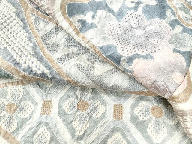 平和屋着物●名門 藤娘きぬたや・総絞り 中国三大刺繍 スワトウ刺繍 総刺繍 訪問着 吉祥花唐草文 正絹 逸品 CAAU2468yc