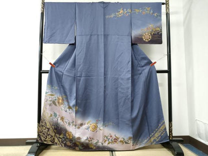 平和屋着物●訪問着　ペイズリー柄　更紗花唐草文　暈し染め　金彩　正絹　逸品　未使用　CAAU2486yc