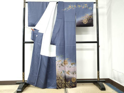 平和屋着物●訪問着　ペイズリー柄　更紗花唐草文　暈し染め　金彩　正絹　逸品　未使用　CAAU2486yc