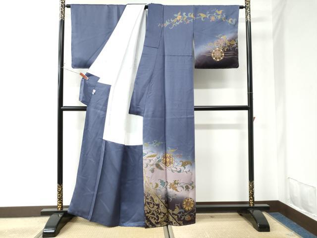 平和屋着物●訪問着　ペイズリー柄　更紗花唐草文　暈し染め　金彩　正絹　逸品　未使用　CAAU2486yc