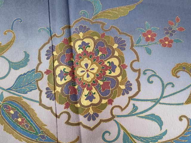 平和屋着物●訪問着　ペイズリー柄　更紗花唐草文　暈し染め　金彩　正絹　逸品　未使用　CAAU2486yc