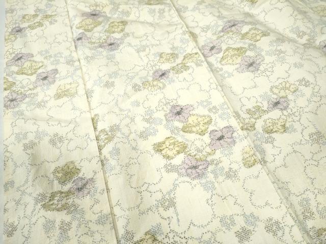 平和屋着物●上質な紬　舞花文　正絹　逸品　CAAU2489yc