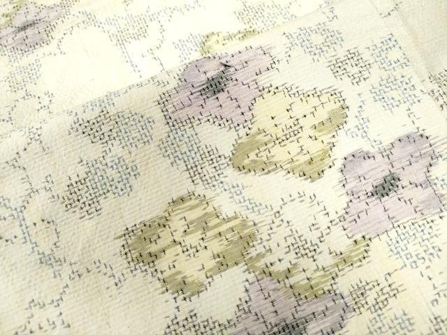 平和屋着物●上質な紬　舞花文　正絹　逸品　CAAU2489yc