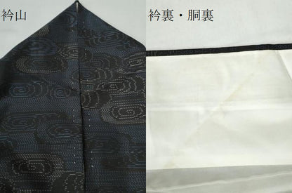 平和屋着物●本場大島紬　流水文　正絹　逸品　CAAU2490yc