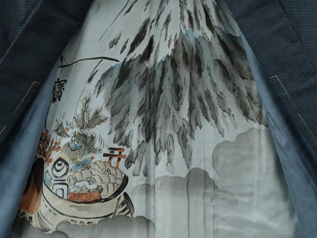 平和屋着物●男性　紬　アンサンブル　100亀甲　総詰め　正絹　逸品　未使用　CAAU2494yc