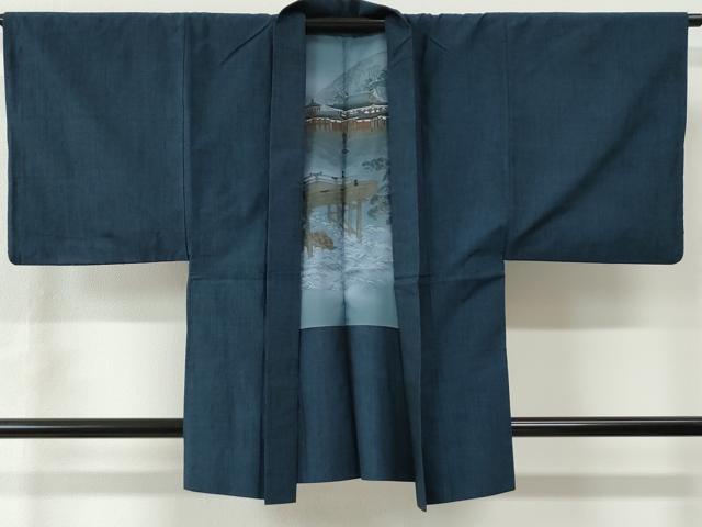 平和屋着物●男性 紬 アンサンブル 霞文 正絹 逸品 CAAU2500yc