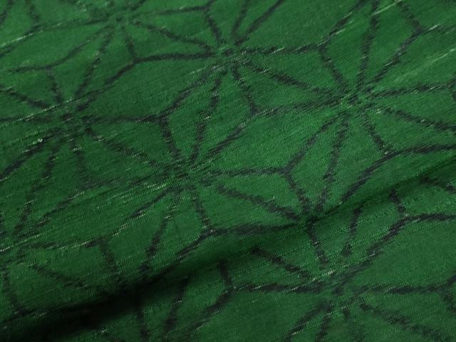 平和屋着物●上質な紬　麻の葉文様　正絹　逸品　CAAU2501yc