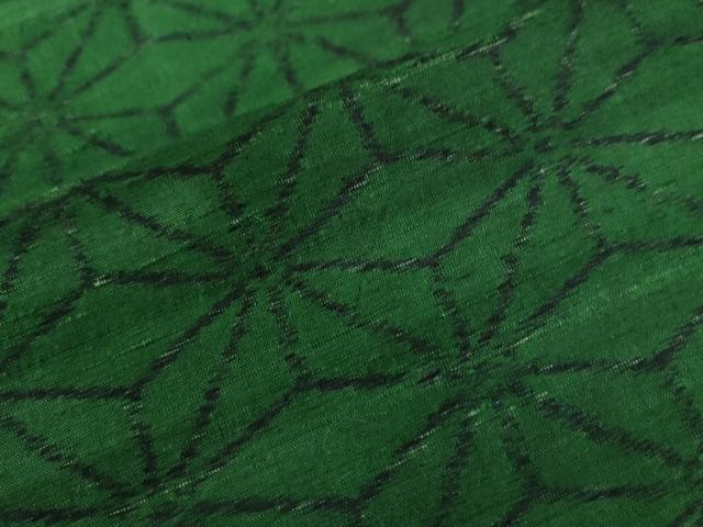 平和屋着物●上質な紬　麻の葉文様　正絹　逸品　CAAU2501yc