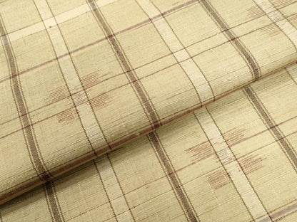 平和屋着物●上質な紬 格子吉祥文 正絹 逸品 CAAU2502yc